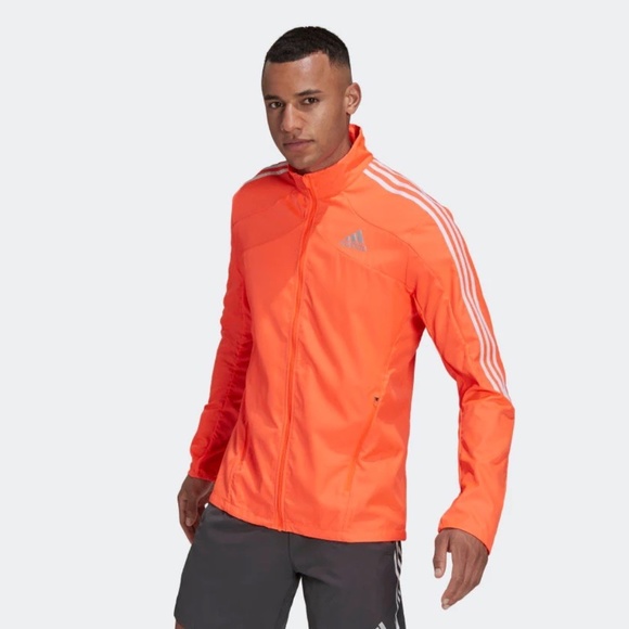 adidas Other - Adidas Marathon 3-Stripes Running Jacket, XL, Solar Red/White, NWT